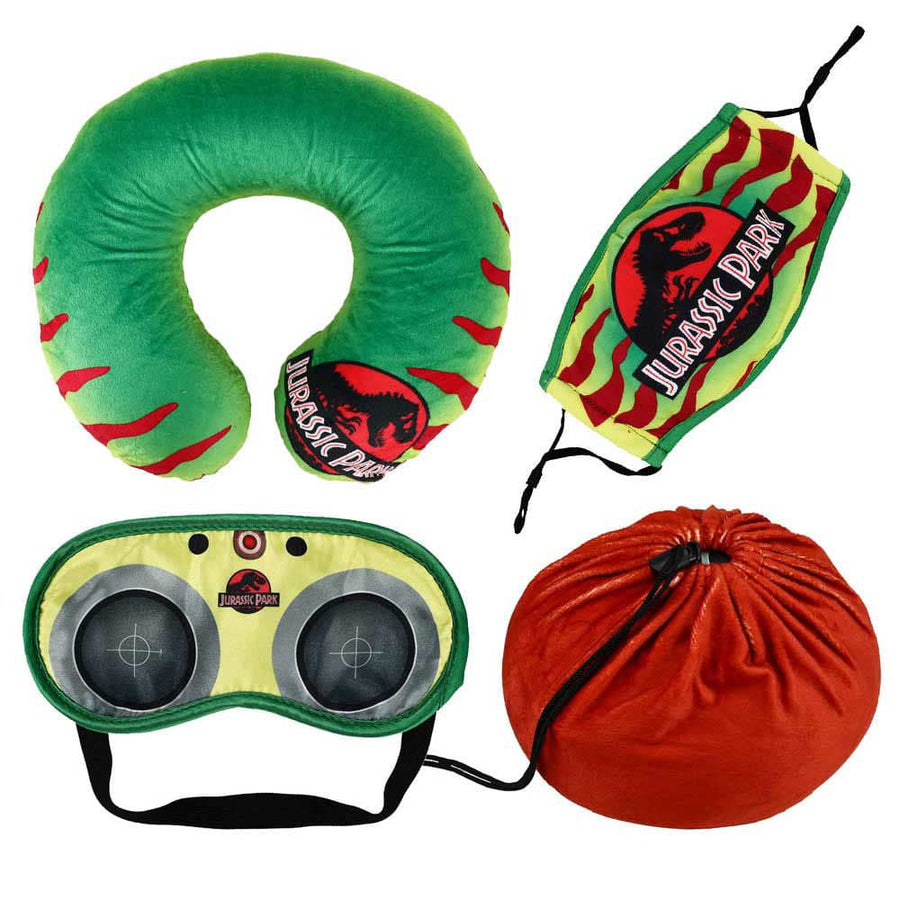 Jurassic Park Neck Pillow Face Cover & Eye Mask Travel Set -