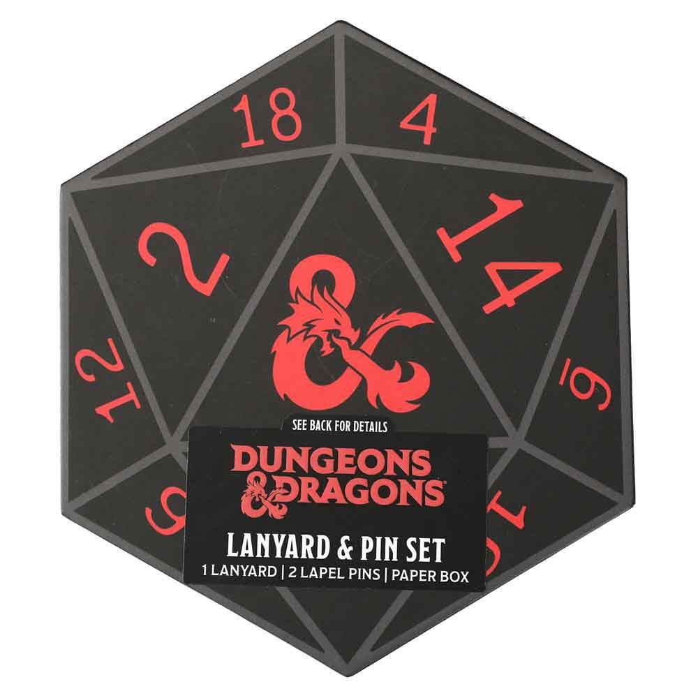 Dungeons & Dragons Lapel Pins & Lanyard Dice Box Set - 