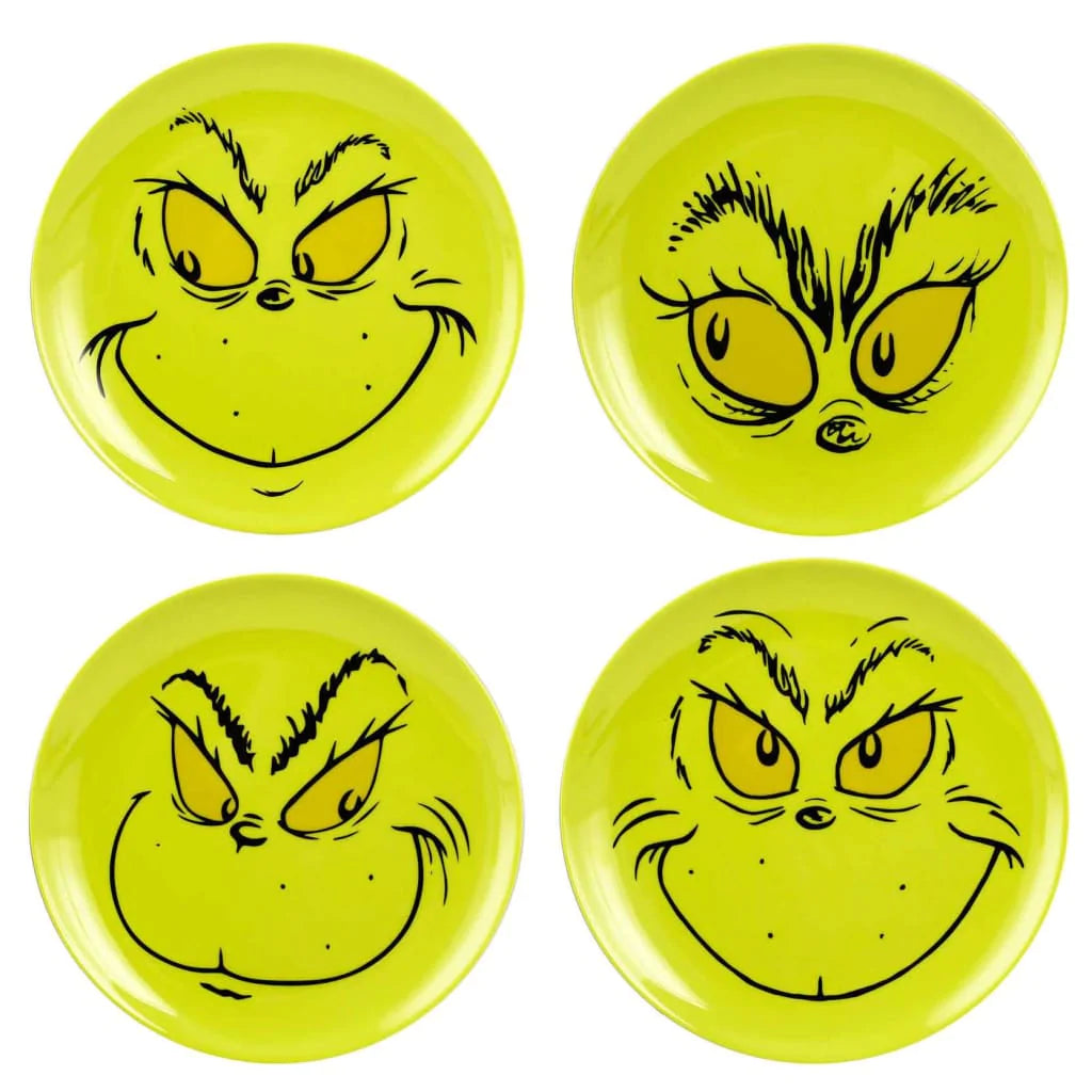 Dr. Seuss The Grinch Holiday Plates (Set of 4) - Home Decor 