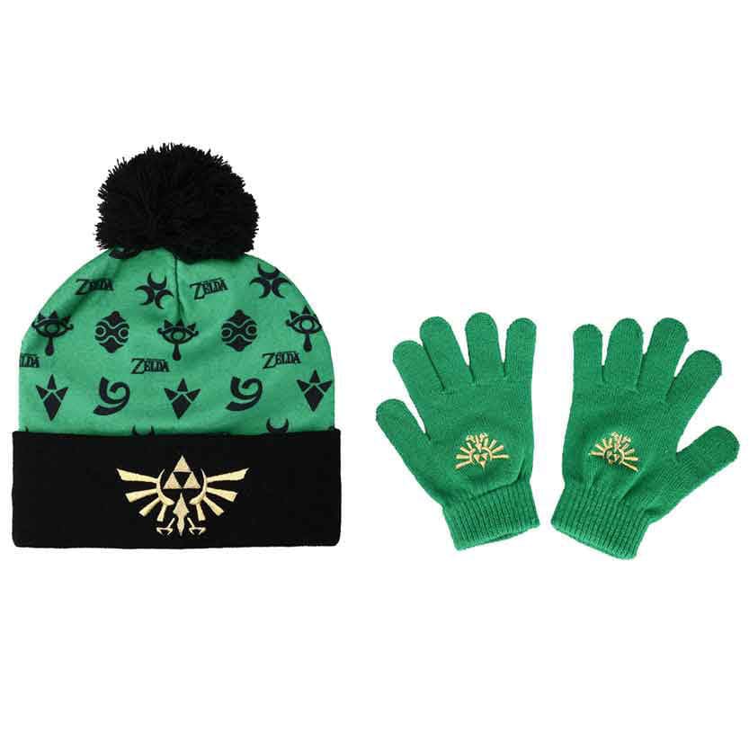 Zelda Hyrule Triforce Youth Beanie & Gloves Combo - Clothing