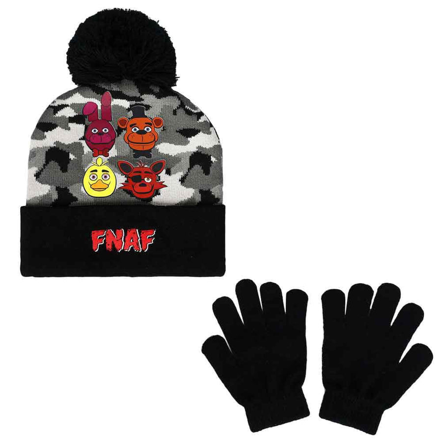 Five Nights of Freddy Youth Pom Beanie & Gloves Combo - 