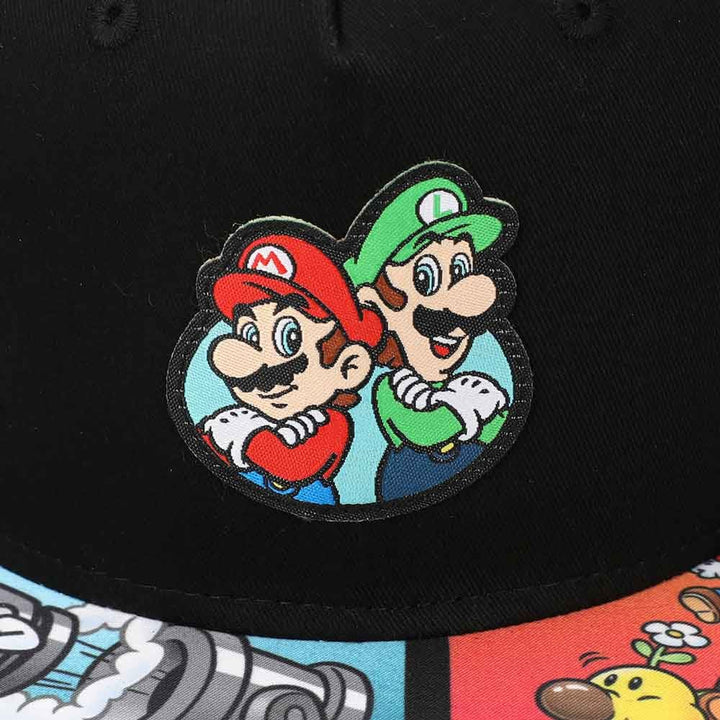 Super Mario Bros Curved Bill Snapback & Bi-Fold Wallet -