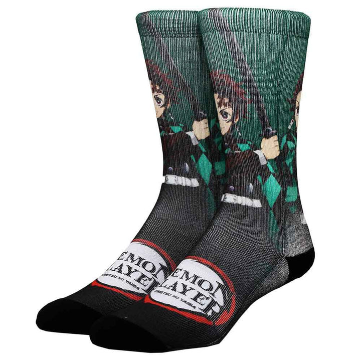 Demon Slayer Tanjiro Sublimated Crew Socks - Socks