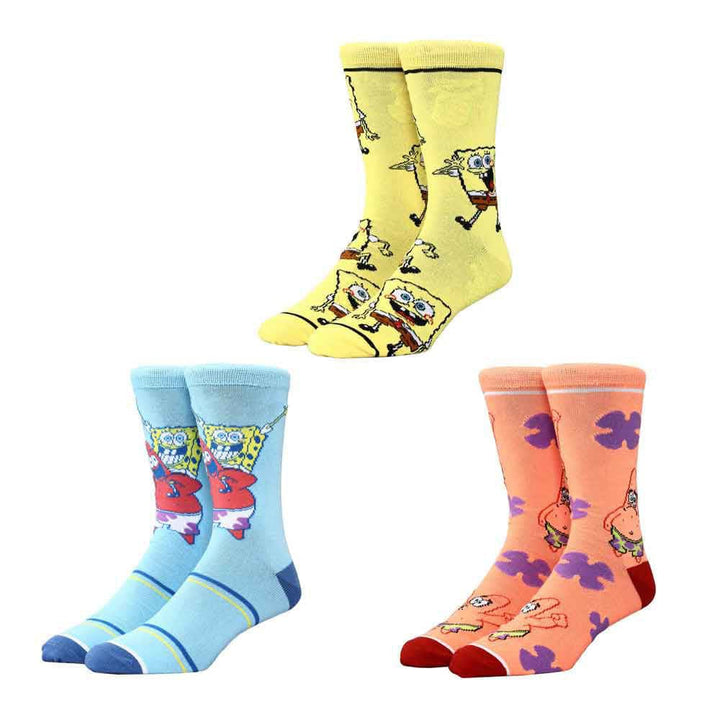 Spongebob & Patrick Pineapple 3 Pair Crew Socks Box Set - 