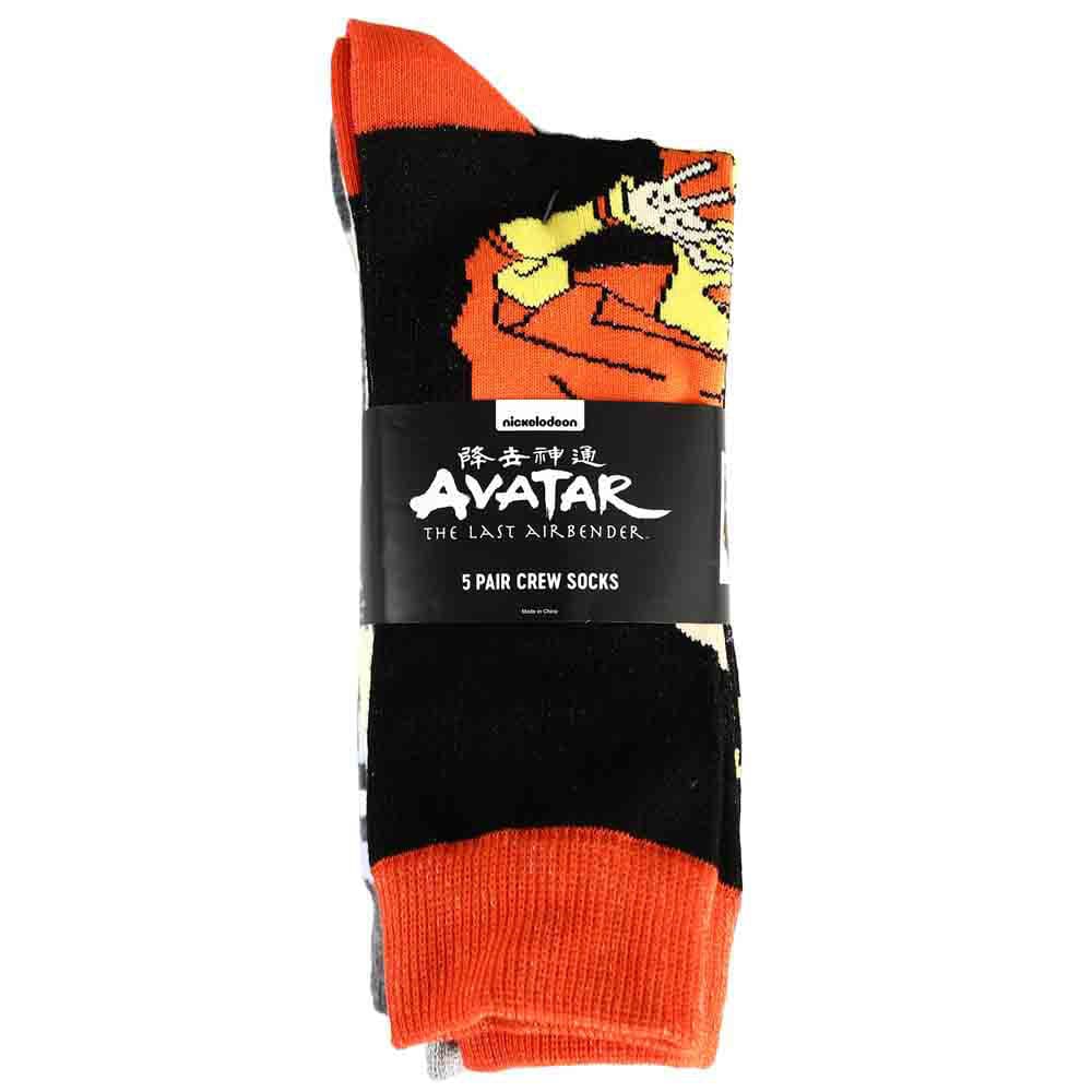 Avatar Last Airbender Mixed Art 5 Pair Crew Socks - Socks