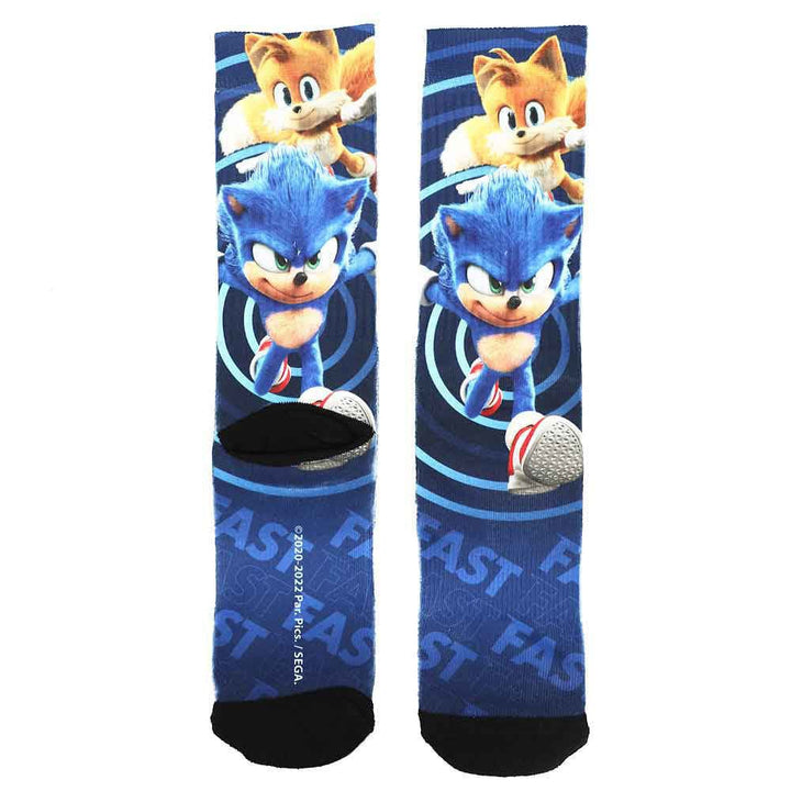 Sonic The Hedgehog 2 Sonic & Tails Sublimated Crew Socks - 