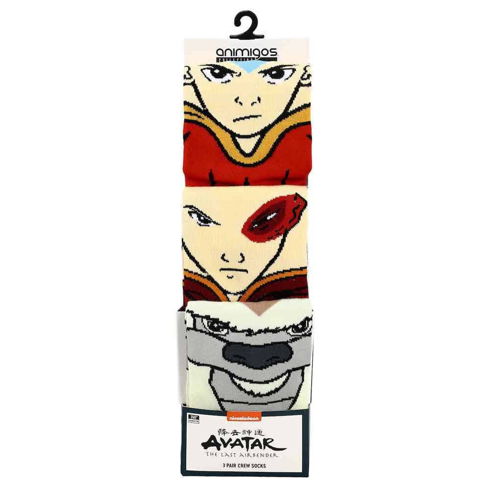 Avatar The Last Airbender Aang Appa & Zuko 3 Pair Crew Socks
