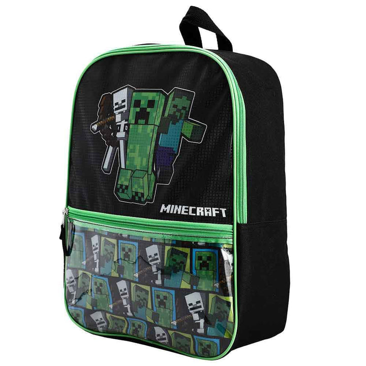 16 Minecraft Creeper Backpack (5 Piece Set) - Backpacks