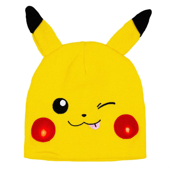 Pokemon Pikachu Big Face Beanie With Led Cheeks - Clothing -