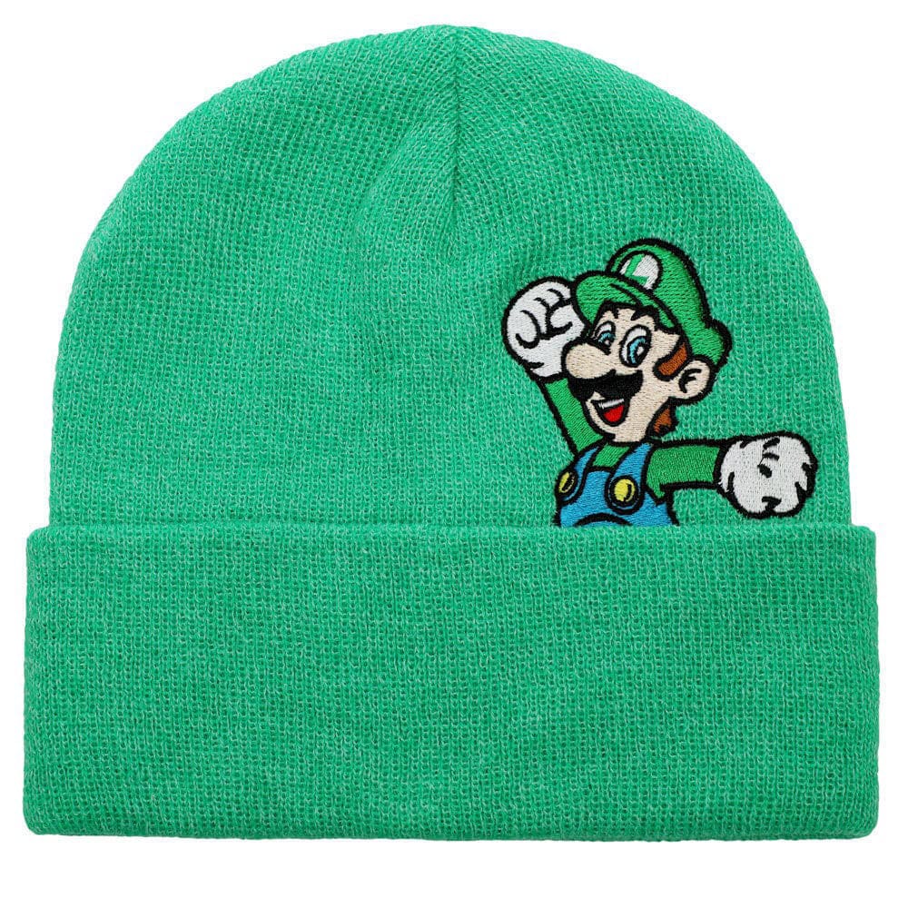 Super Mario Luigi Pee-A-Boo Cuff Beanie - Clothing - Beanies