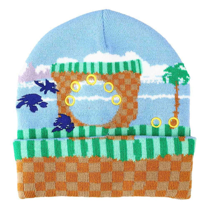 Sonic The Hedgehog Classic Landscape Jacquard Cuff Beanie - 