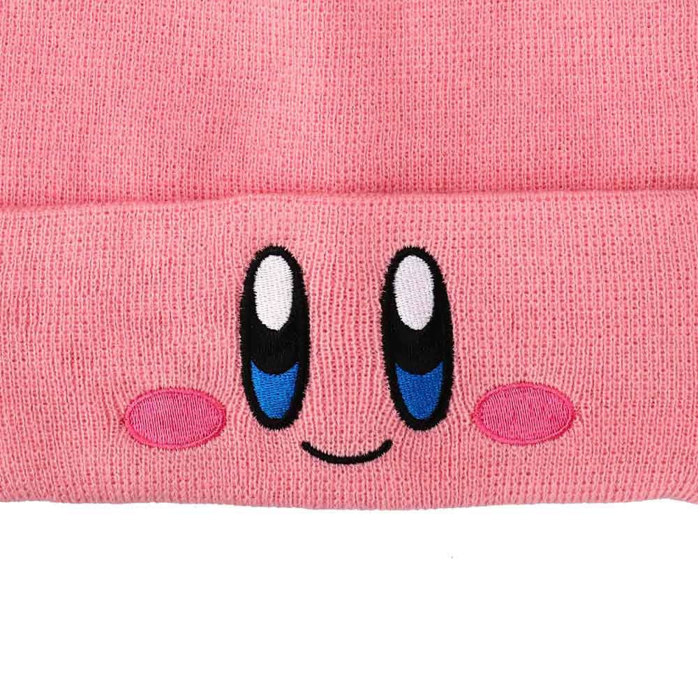 Kirby Big Face Embroidered Cuff Beanie - Clothing - Beanies