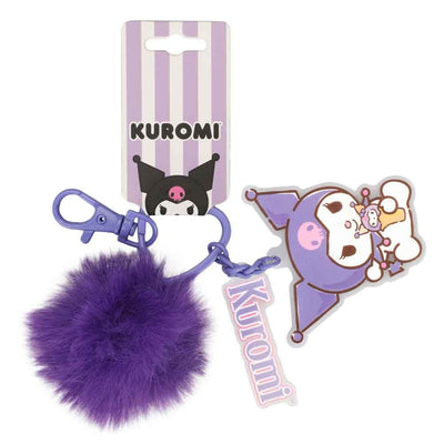 Kuromi Multi-Charm & Pom Pom Keychain - Keychains