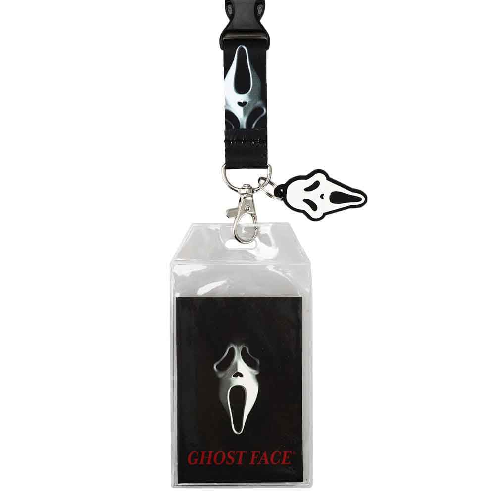 Ghost Face Sublimation Rubber Charm Lanyard - Lanyards & 