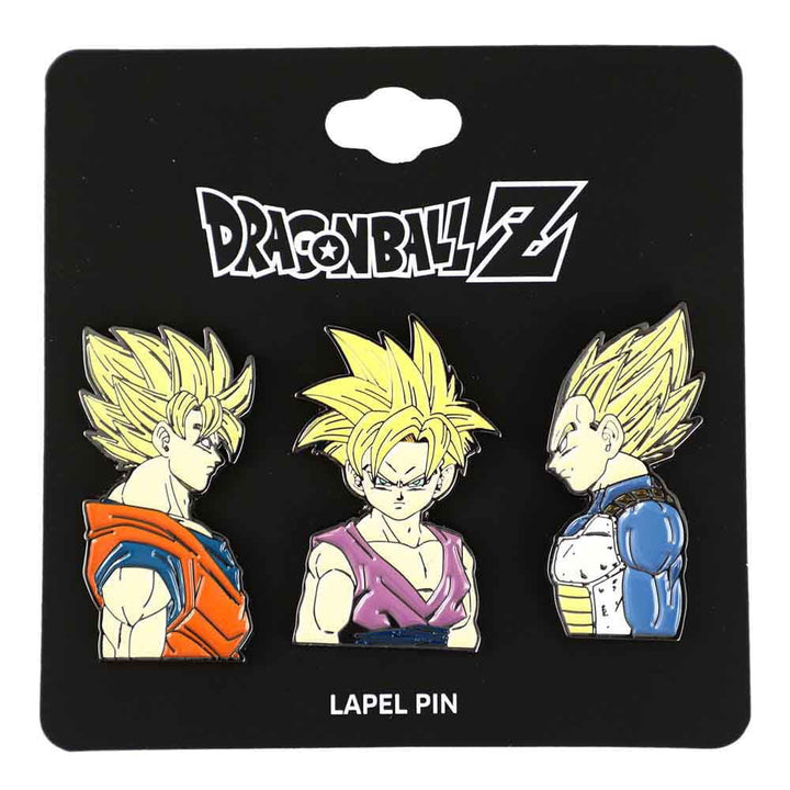 Dragon Ball Z Goku Gohan & Vegeta Lapel Pins Set - Enamel 