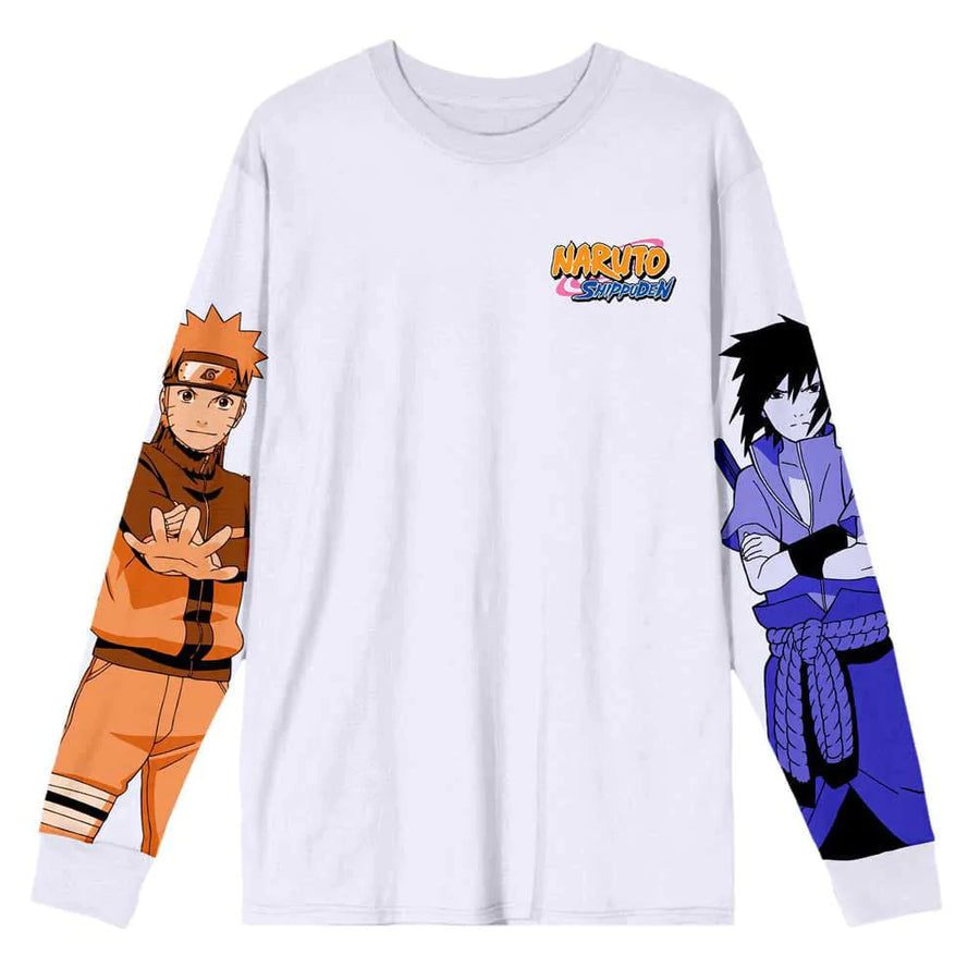 Naruto & Sasuke Monochromatic Long Sleeve Tee - Clothing - 