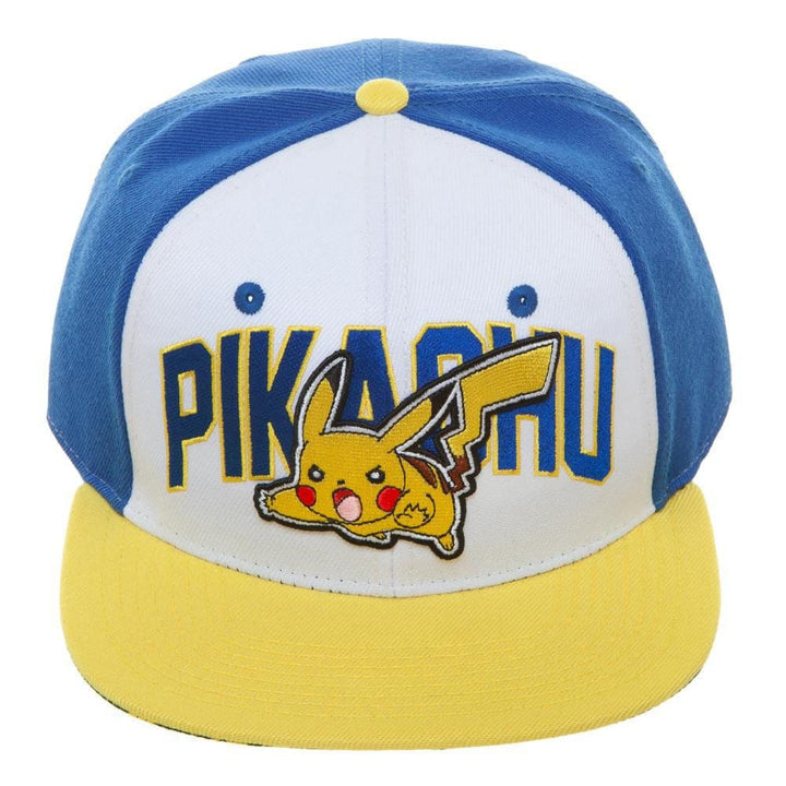 Pokemon Pikachu Colorblock Flat Bill Snapback - Clothing - 