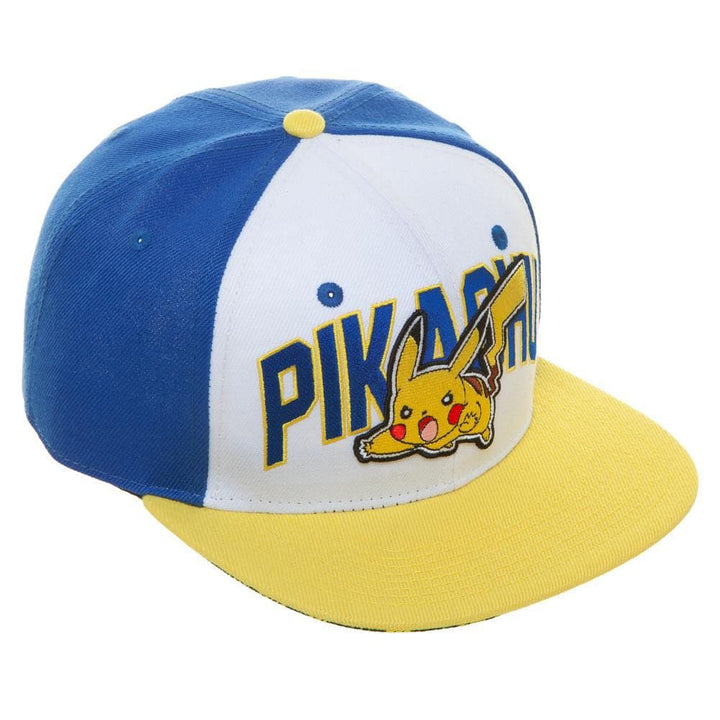 Pokemon Pikachu Colorblock Flat Bill Snapback - Clothing - 