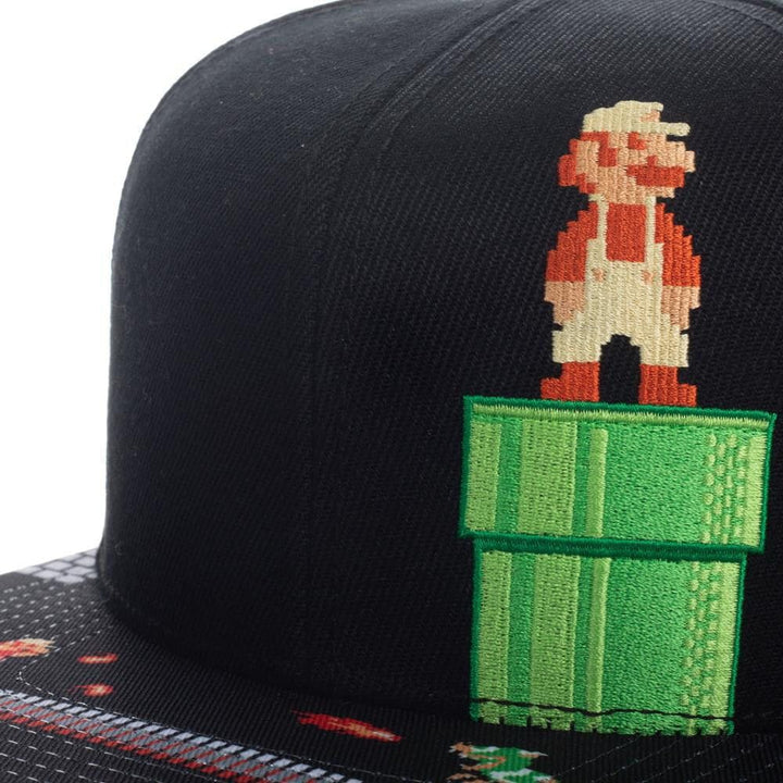 Super Mario 8-Bit Bill Flat Bill Snapback - Clothing - Hats 