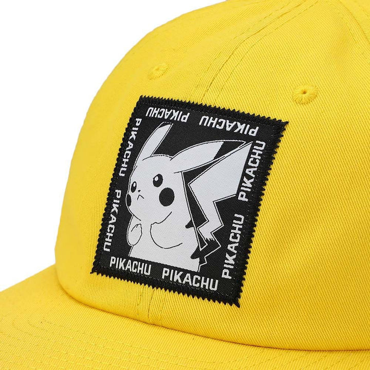 Pokemon Pikachu Woven Patch Slouch Flat Bill - Clothing - 