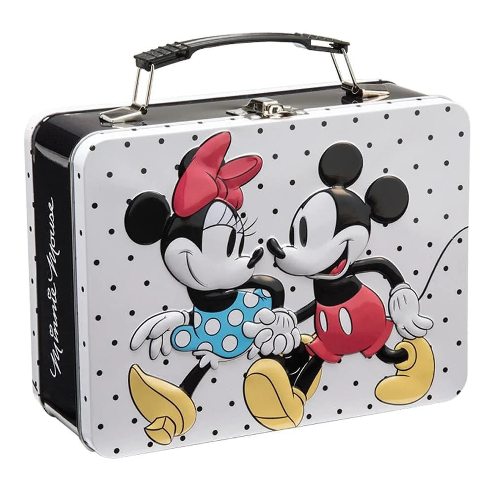 9 Disney Mickey & Minnie Large Tin Tote - Lunch Box