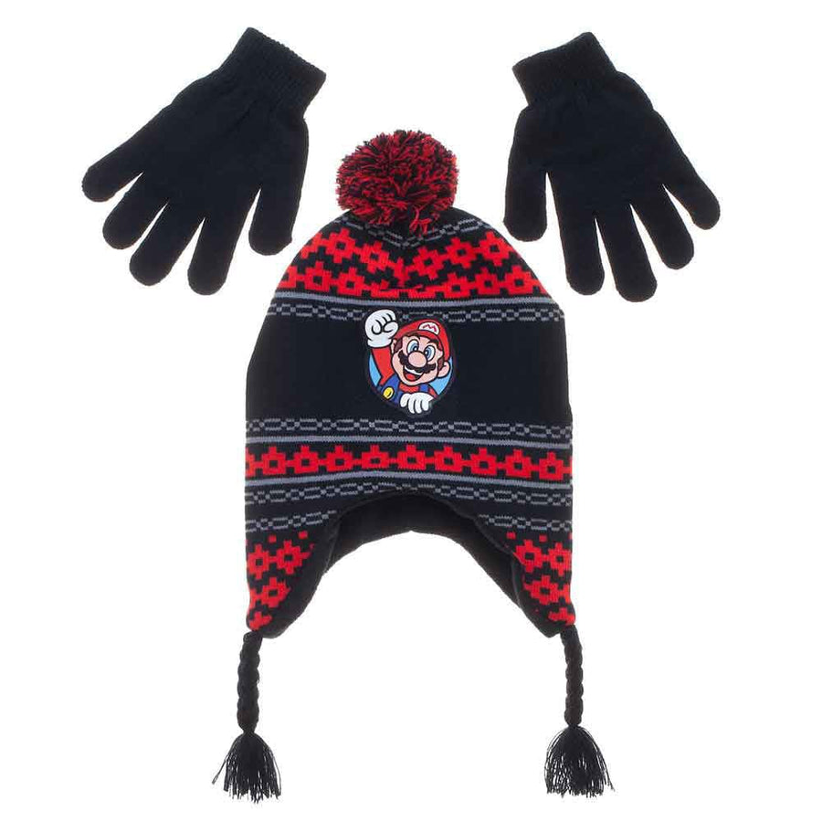 Super Mario Youth Beanie & Gloves Combo - Clothing - Beanies