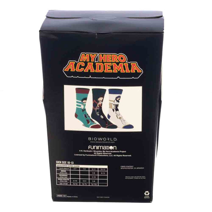 My Hero Academia 3 Pair Crew Socks Box Set - Socks