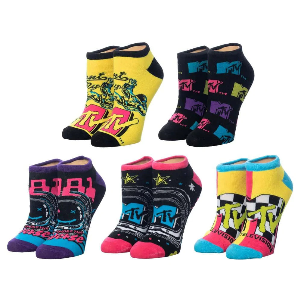 MTV Retro Logo Ankle Socks (Pack of 5) - Socks