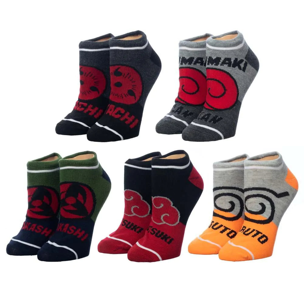Naruto Colorblock 5 Pair Ankle Socks - Socks