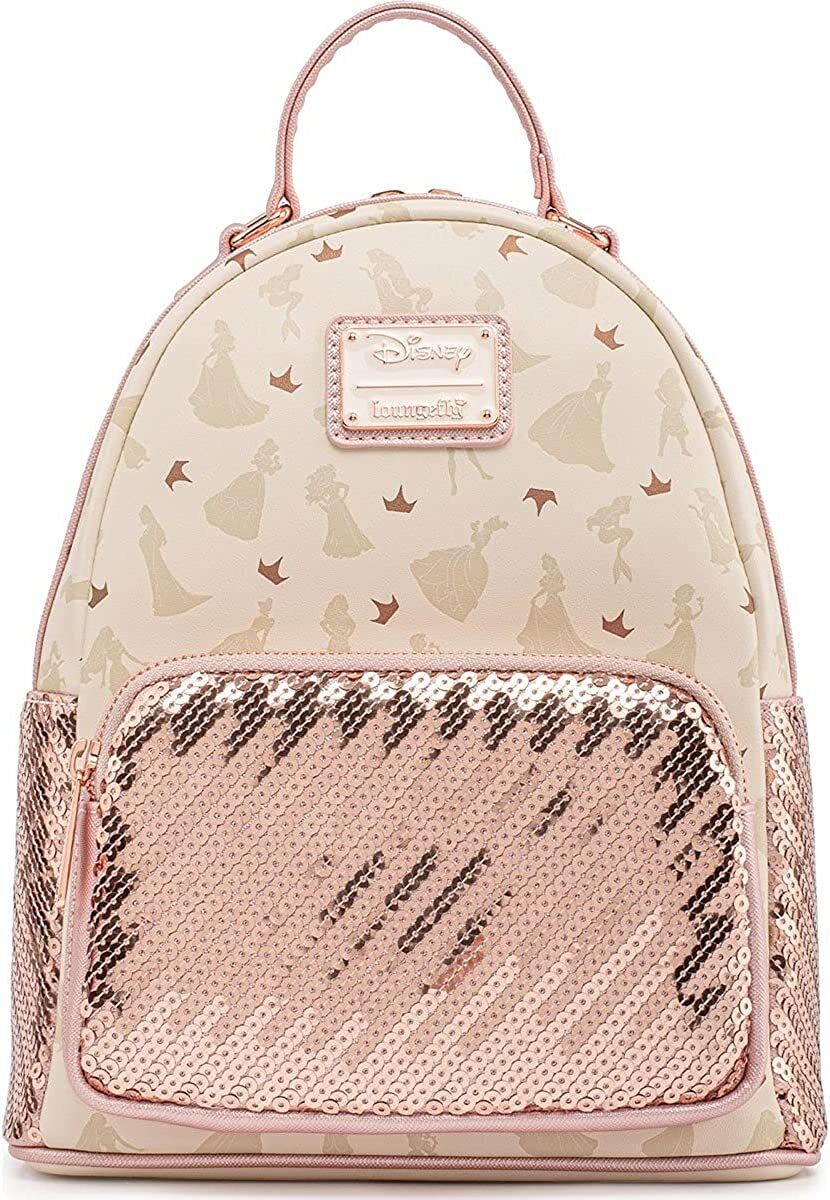 Loungefly Disney: Ultimate Princess All Over Print Sequin Mini Backpack